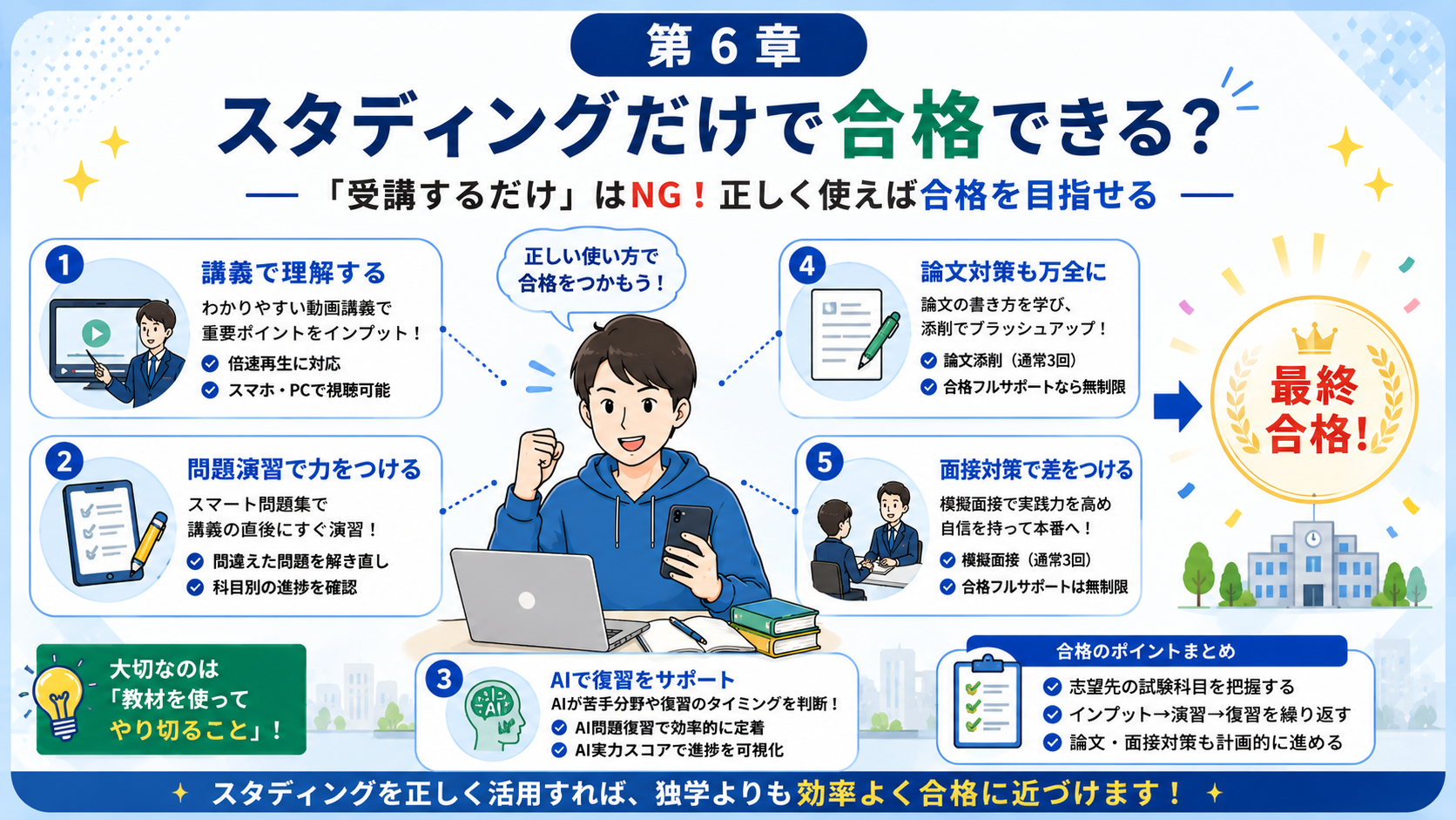 スタディングだけで公務員試験合格を目指せるのかを解説