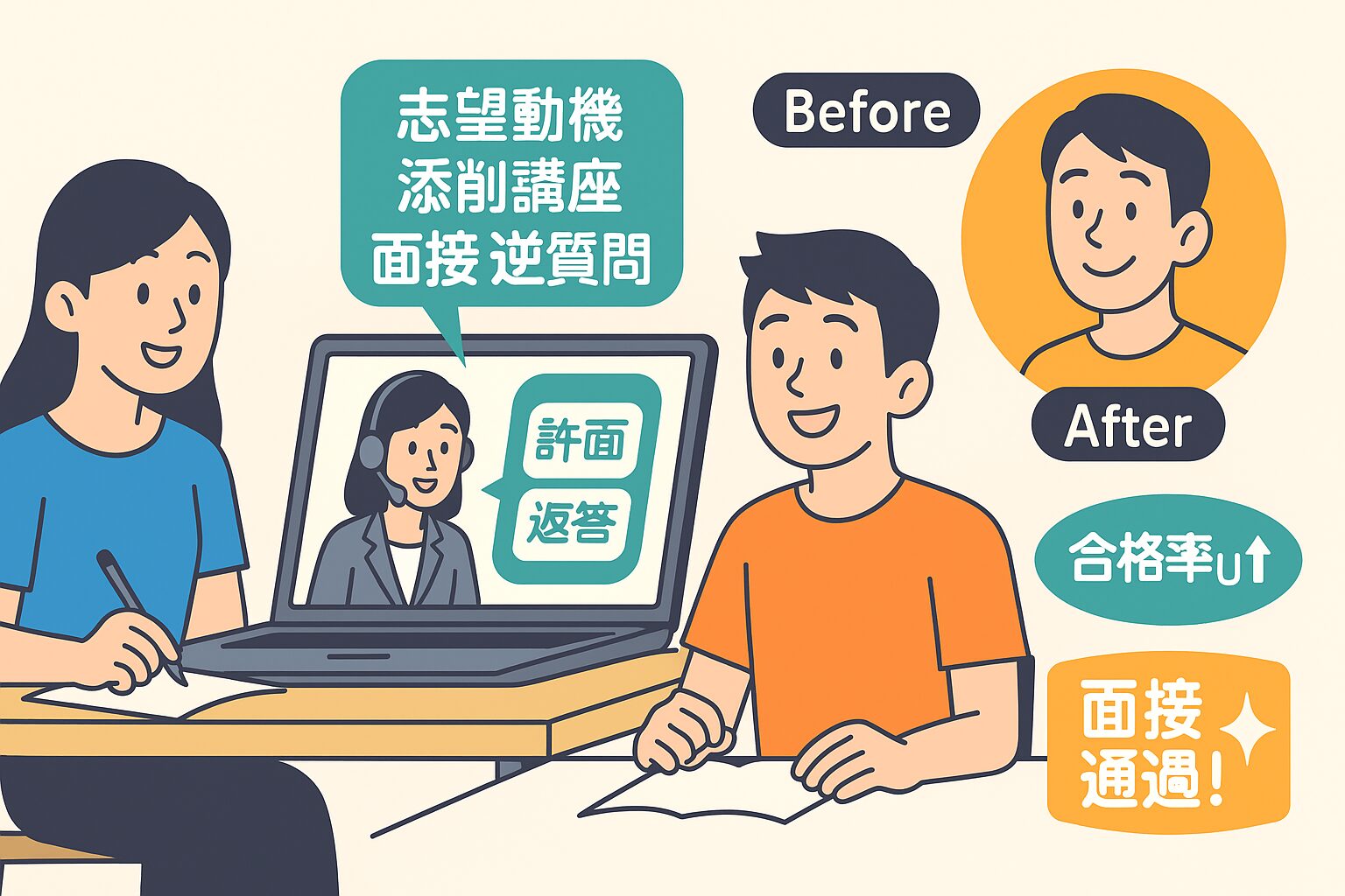 志望動機を講座で強化する様子