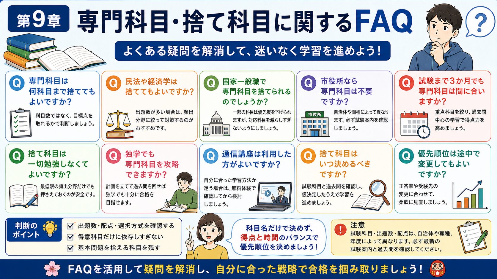 公務員試験の専門科目と捨て科目に関するよくある質問