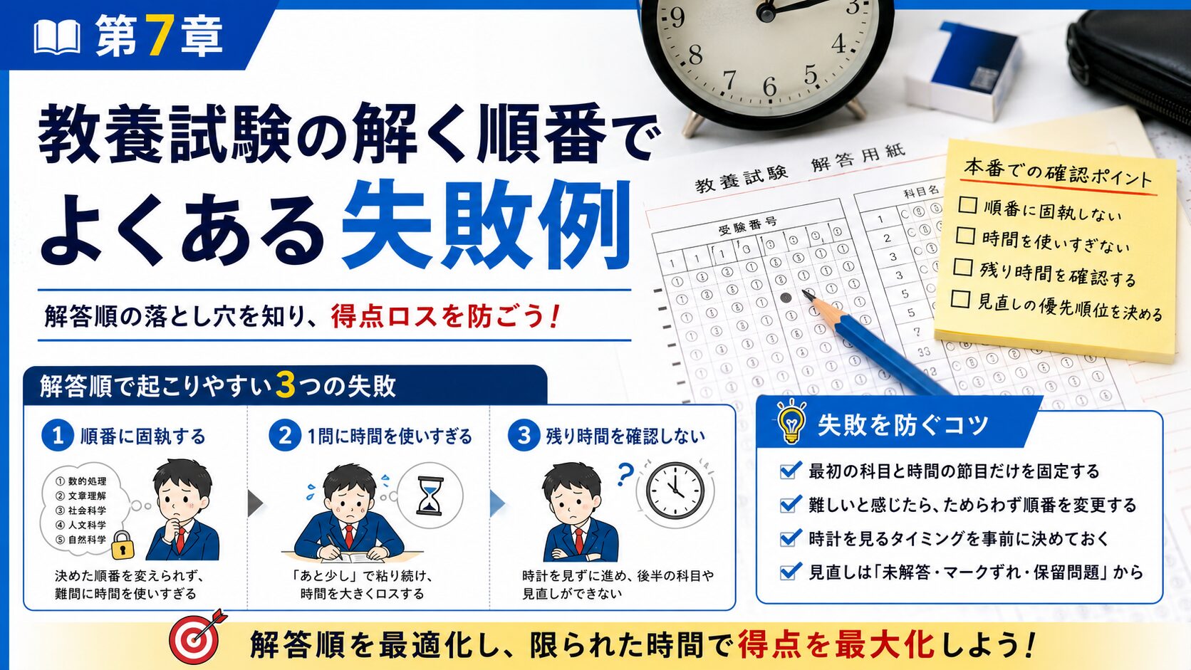 公務員試験の教養試験で解く順番を決める際によくある失敗例