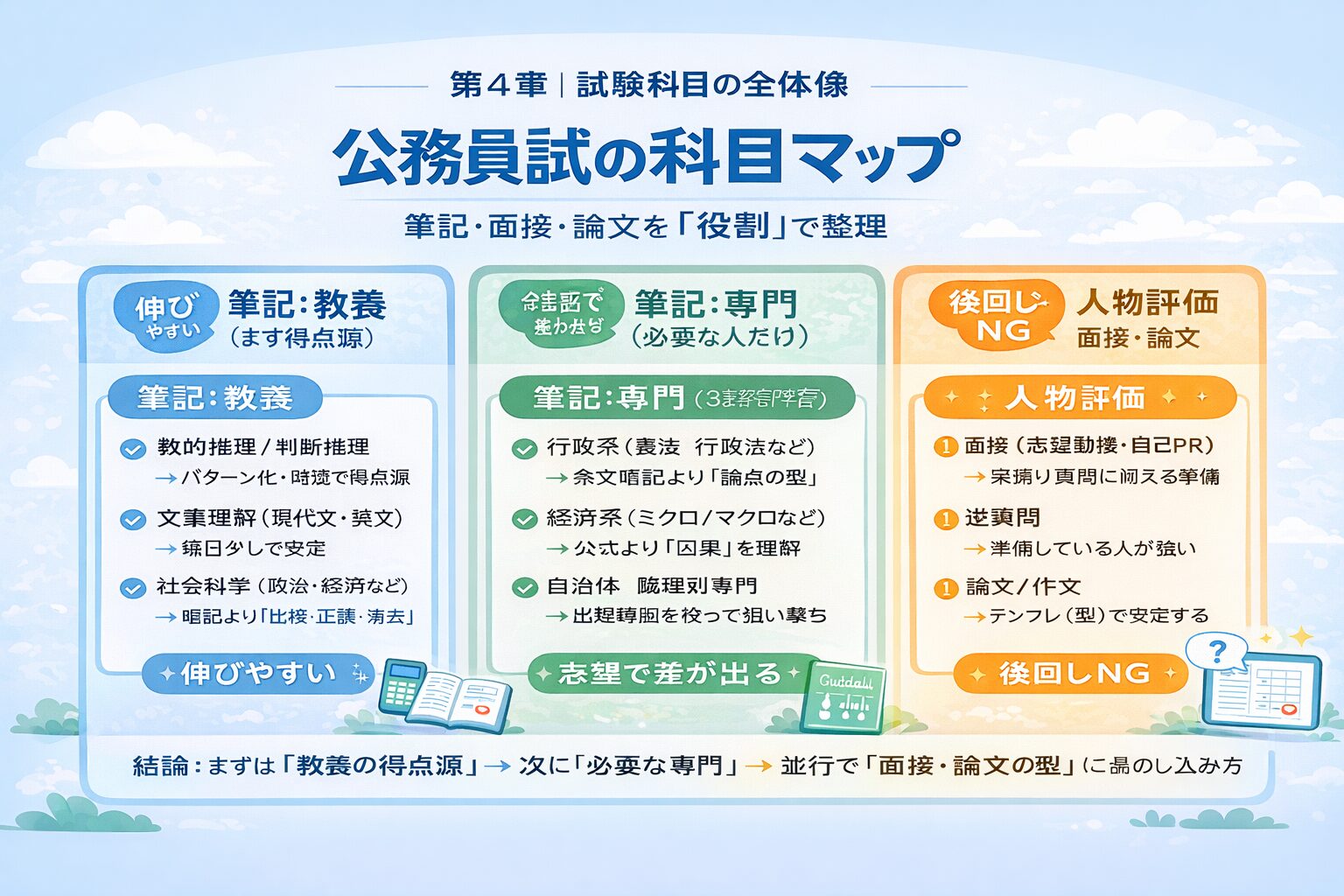公務員試験の区分・種類・受け方を図解した全体像