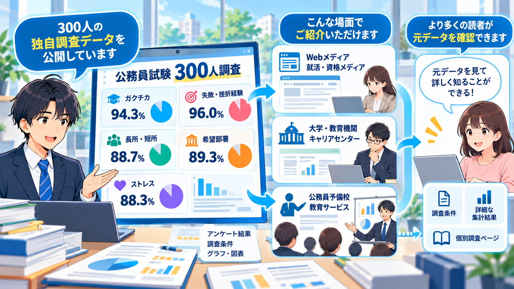 えびうるゼミの公務員試験300人調査データの引用方法