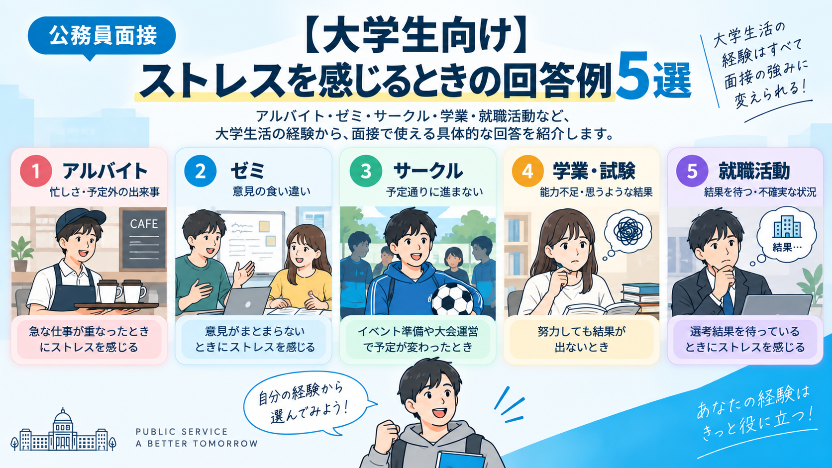 公務員面接で使える大学生向けストレス回答例5選