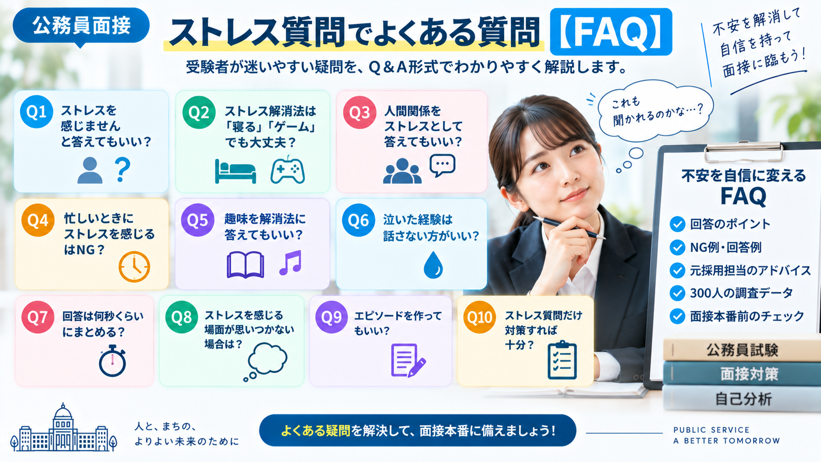 公務員面接のストレス質問でよくある疑問と回答